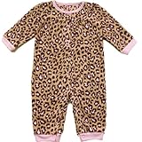 カーターズ(Carter's)女の子用ベージュレオパードxベビーピンクリボンお出かけ用フリースジャンプスーツ 3months(55-61cm) 3ヶ月用　ロンパース,出産祝いギフト,足なしカバーオール