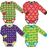 (マクソモーラ) Maxomorra オーガニックコットン ボディスーツ 長袖 ロンパース 6-12m(74-80) りす（緑＆赤） [並行輸入品]