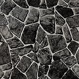 (ハンメロ)HANMEROリビング 部屋 ふすま diy リフォーム用おしゃれなレンガ壁紙 のりなし はがせる ビニールクロス 1ロール（53cm×10m）ブラック