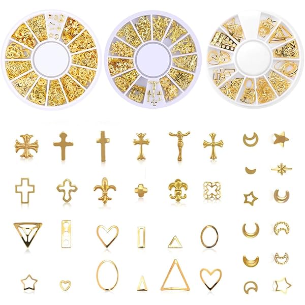 Amazon | LWMINGALG ネイルパーツ ネイルパーツ 3本セット 金属