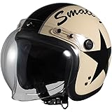 FS-JAPAN [ 石野商会 ] スモールジェットヘルメット バブルシールド付 [ サイズ ] 57cm~60cm未満 [ カラー ] アイボリー/ブラック [ 品番 ] SJ-308ST