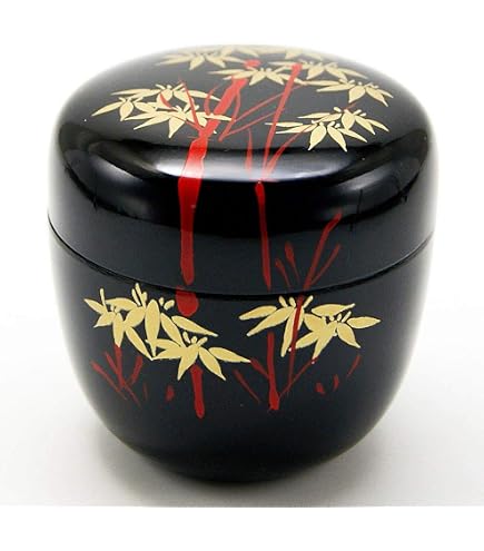 Amazon | 【茶道具 棗】溜塗中棗 秋草蒔絵（内梨子地） 東雲作 | 株式