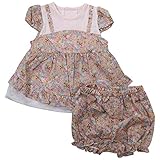 《初夏盛夏対応》(日本製) Pample Mousse(パンプルムース) 上衣針抜き天竺+布帛ローン花柄Ptブルマミルキースーツ 90cm /PK NO.DP-72407