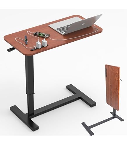 Amazon｜サイドテーブル ガス圧昇降 昇降式デスク高さ 在宅ワーク PC