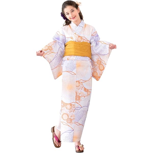 Amazon | （ディータ）Dita レディース 浴衣 5点セット 白 ピンク 花柄