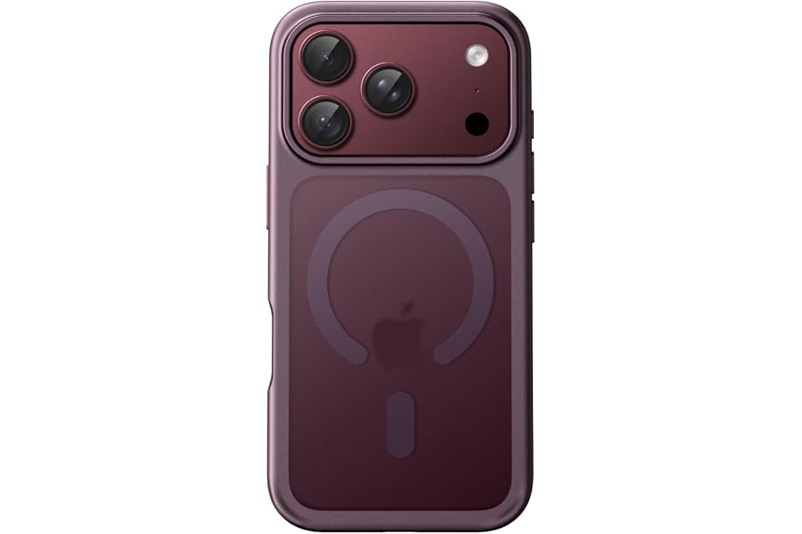 JETech Magnetic Matte Case for iPhone 18 Pro Max, Dark Cherry | Compatible with MagSafe, Translucent Back, Shockproof Protect