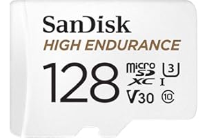 SanDisk High Endurance 128GB microSDXC card with Adapter for dash cams and security cameras, Black - SDSQQNR-128G-GN6IA