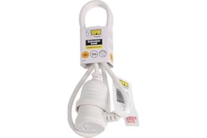 HPM Household Duty Piggy Back Extension Lead White 1m