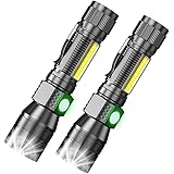 懐中電灯 ledライト 充電式 紫外線 UVライト - Spriak COB ブラックライト マグネットテール 18650バッテリー ズーム式 7モード 強力 軍用 最強 大容量 ポケットクリップ 高輝度 軽量 ハンディライト フラッシュライト 停電