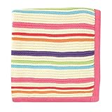 Hudson Baby Striped Knit Blanket, Pink by Hudson Baby