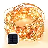 クリスマス100 LEDソーラーライト室内屋外の景観照明の芝生防水銅電線安全夜間ランプ (暖かい ホワイト)
