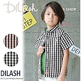 (ディラッシュ) DILASH先染めギンガムチェック半袖シャツ/夏 110 オレンジ