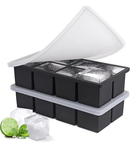 Amazon | 製氷皿 シリコン 製氷器 四角氷 5cm 6穴 大きい氷 蓋付き