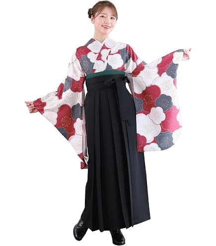 Amazon.co.jp: 卒業袴 二尺袖着物 バイカラー袴 レースフリル 3
