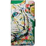 iPhone12mini iPhoneケース 手帳型 [カード収納/スマホスタンド/ストラップホール] アイフォンケース スマホケース 手帳型ケース ホワイトタイガー CollaBorn Nijisuke (ニジスケ)