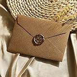 レターセット、ヴィンテージ風手紙セット、ラブレター、便箋、封筒、メッセージカード 、ファッション、シンプル (リネンカレー封筒、 白い便箋)