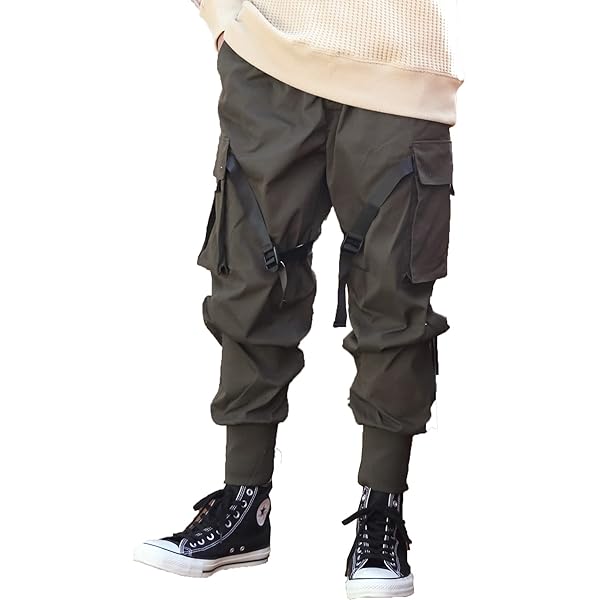 Amazon | レザーパンツ ブラック バイカーパンツ カーゴパンツ