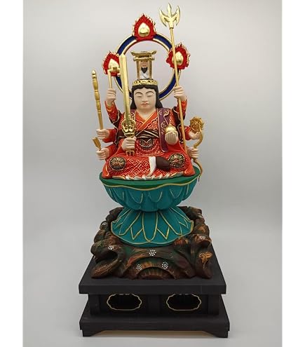 Amazon｜大元帥明王 木彫り仏像 桧木 立像 6面8臂 高さ38CM (Color : 2