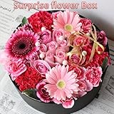 フラワーアレンジメント 生花 【フラワーボックス】 ピンク 幅22㎝ 誕生日プレゼント 記念日