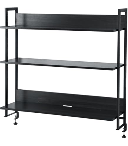 Amazon.co.jp: 机上ラック モニター台 黒い 高さ102CM/3段 : 文房具