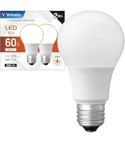 Amazon.co.jp: Verbatim バーベイタム LED電球 E17 60W形相当 電球色
