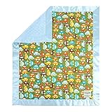 My Blankee Cars Lime Cotton Blanket with Minky Dot Blue [並行輸入品]