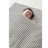 綿１００％ ２重ガーゼ ベビー布団 カバー ［日本製］ ネイビーストライプ サイズ：掛け布団カバー