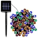 LED String Christmas Lights39ft 100LEDs 8 Modes Outdoor Waterproof Solar Powered Fairy Lights for Ga