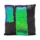 Yukunda 2色リバーシブルスパンコールマーメイド枕カバー16×16 inch