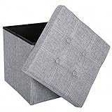 Okdeals 収納スツール,おもちゃの収納, 折りたたみ 収納ボックス おもちゃ箱 オットマン 椅子 フタ付き グリーン 38×38×38cm