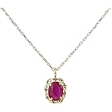 ［Barzaz(バルザス)］ ルビー ネックレス 18金 イエローゴールド K18 レディース ひと粒 18K 7月 誕生石 赤