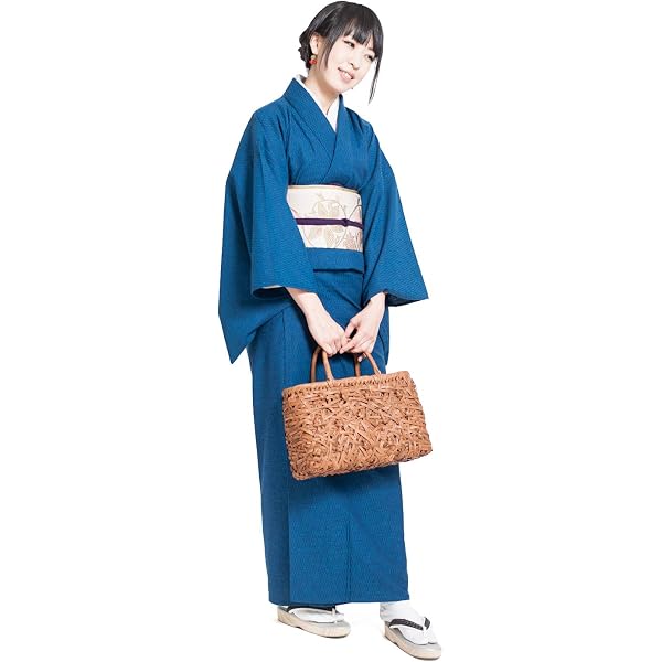 Amazon | [dear-japan] 着物 木綿 単衣 アーガイルチェック 縞