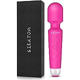 SIKXTOA Powerful Wand Massager with 20 Vibration Modes 8 Speeds, Wireless Handheld Waterproof Quiet Rechargeable Portable Per