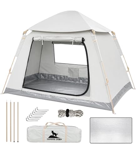 ワンタッチテント UVカット 防水PU素材 3〜4人用 キャンプ 釣り 登山 Amazon.co.jp: テント キャンプテント 【ワンタッチ uvカット加工 防水