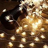 イルミネーションライト ストリングライト LED 3m 電池式 ワイヤーライト クリスマス パーティー 結婚式 誕生日 飾りライト スター 電飾 室内室外 防水 電球色 (電球色+星形)