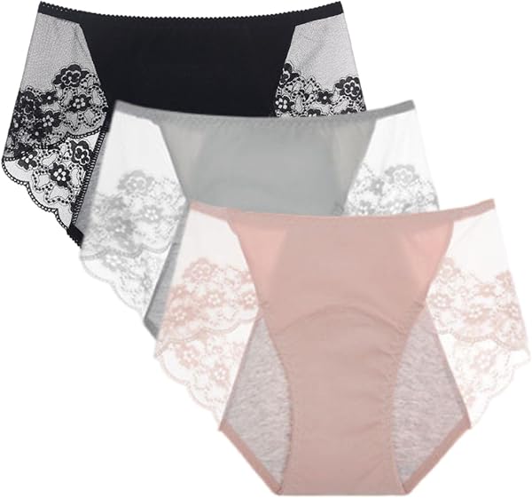 OKEER Women's Sanitary Panties, Pure Cotton, Regular, High Waist, Women’s Menstrual Pants, Leak Proof, Day and Night Use, Breathable, Comfortable Underwear (Set of 3 / 5 Pieces) - 1