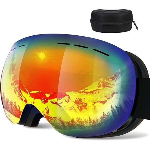 [MIXIU] スキーゴーグル フレームレス スノーゴーグル アップグレードOTG広視野球面レンズ UV400保護 紫外線99%カット スノーボード ゴーグル 通気性・防曇 ダブルレンズ メガネ着用可 ヘルメット対応 防塵・防風・防雪 軽量化 耐衝撃