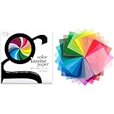 24色カラーグラシンペーパー【24色お試しセット】透ける折り紙サイズ 国産グラシン紙 お花紙
