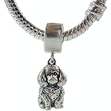 Bolenvi Poodle Miniature Toy Dog 925 Sterling Silver Clip-On Dangle Pendant X Charm Bead for Pandora & Similar Charm Bracelet