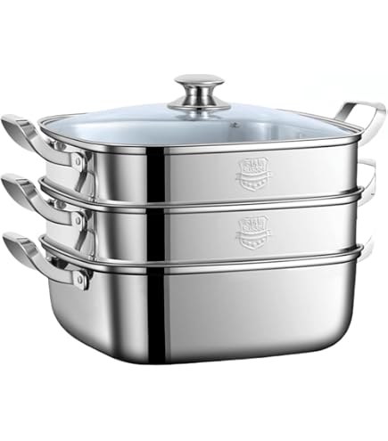 Amazon.co.jp: 神子島製作所 桃印 丸型蒸器 27cm2段 18-0ステンレス