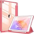 Fintie iPad 9.7 2018 2017 / iPad Air 2 / iPad Air 1 Case Transparent Back Cover for Apple Pencil Retractable Trifold Stand Sleep Function Lightweight Thin Anti-Scratch PU Synthetic Leather TPU iPad
