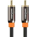 FosPower RCAオス - RCAオス S/PDIF同軸デジタルオーディオ (COAXIAL) コアキシャルケーブル [24K金メッキコネクタ] ホームシアター、HDTV、サブウーファー、Hi-Fi システム等に適応 - (ブラック) (1.8
