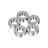 uxcell ベアリング MR126ZZ ボールベアリング 内径6mm 外径12mm 幅4mm 両シールド付き 深溝玉軸受 クロム鋼 5個