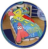 SpongeBob SquarePants 'Go with the Flow' Twin / Full Micro Raschel Blanket - 62" by 90" [並行輸入品]