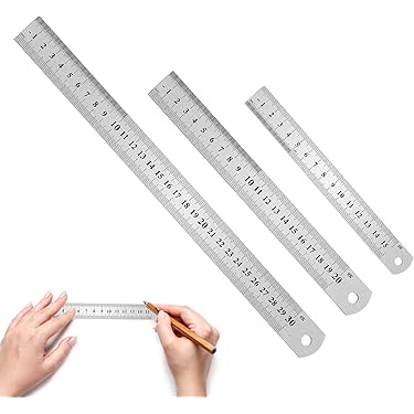 Amazon.co.jp: EsiFare 定規 ステンレス 3個セット 30CM/12inch 20CM