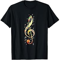 Amazon | ピアノミュージカルシャツ - 音符Tシャツ Tシャツ | Tシャツ