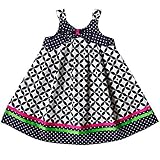 Good Ladブラックandホワイト幾何印刷Infantサンドレス カラー: ブラック