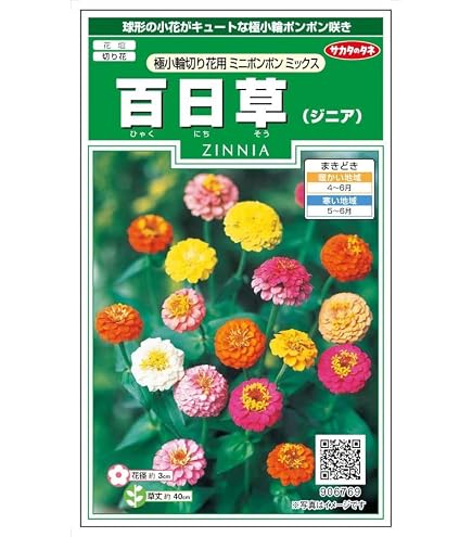Amazon.co.jp: 百日草（ジニア）・カクタス咲 混合 2.5ml（育苗可能