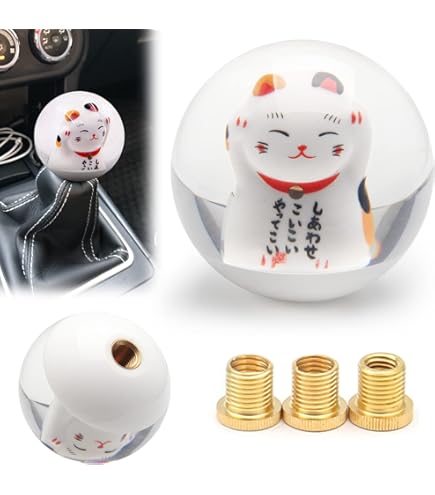 Amazon.co.jp: MUTEKI シフトノブ 招き猫 可愛い ギアノブ MT車AT車 