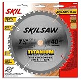 SKIL 75940 Titanium 7-1/4-Inch 40 Tooth ATB Thin Kerf Crosscutting Saw Blade with 5/8-Inch and Diamo